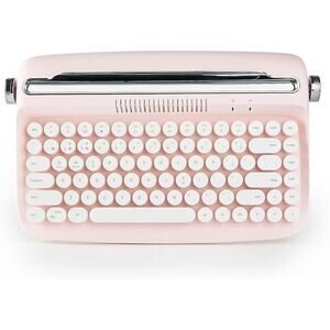 YUNZII ACTTO B305 Wireless Typewriter Keyboard Retro B305, Baby Pink